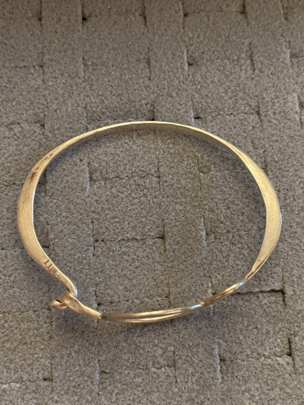 Vintage Sterling Silver Bracelet Bangle Modern Handmade Signed Dewitt Minimalist - Picture 6 of 14